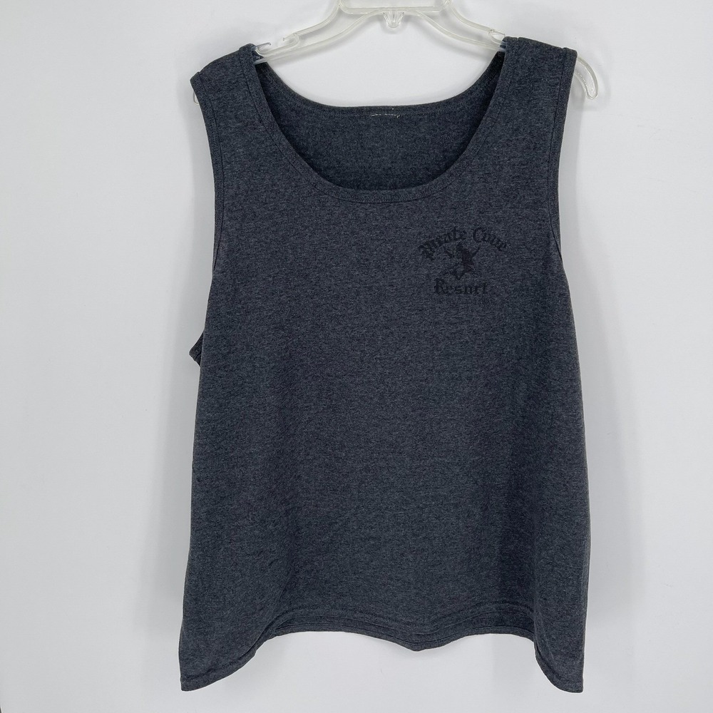 Men's Charcoal Gray Pirate Cove Resort Marina Souvenir Graphic Tank Top Size XL